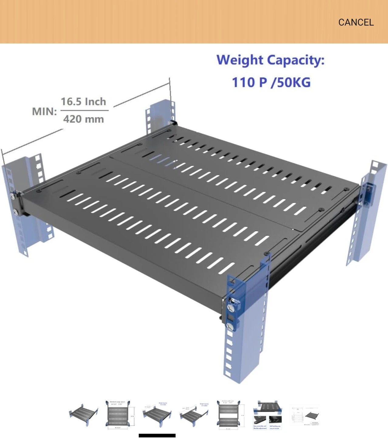 Sliding Server Rack Shelf - 29 Inch Max Depth, 44 LBS Capacity - photo 4