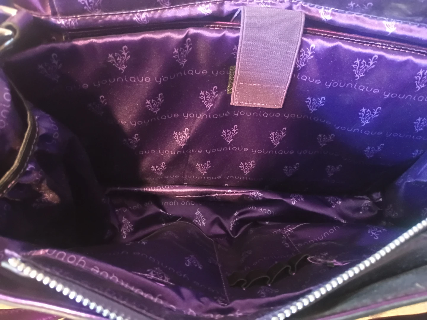 Younique Purple Metallic Tote Handbag with Shoulder Strap - photo 4