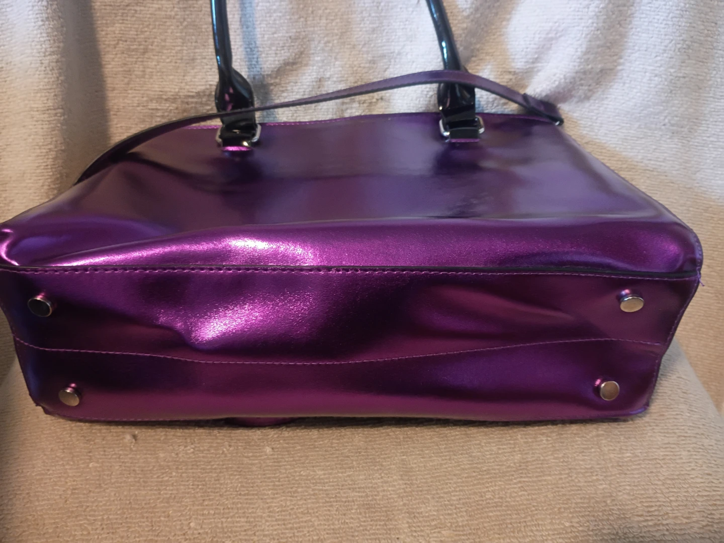 Younique Purple Metallic Tote Handbag with Shoulder Strap - photo 5