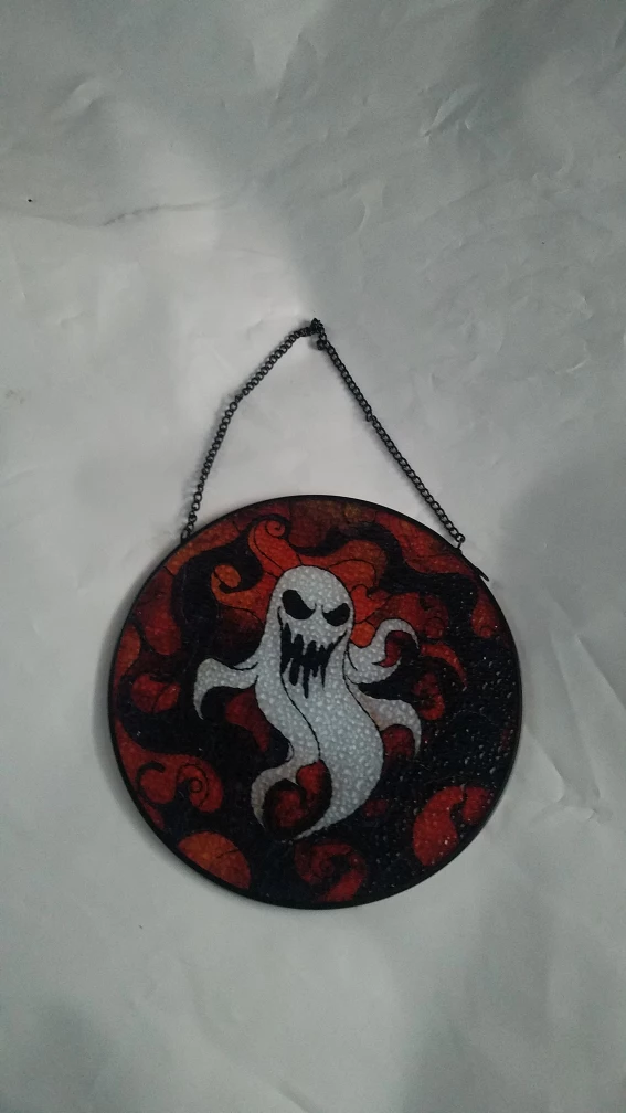 Halloween Ghost Stained Glass Suncatcher