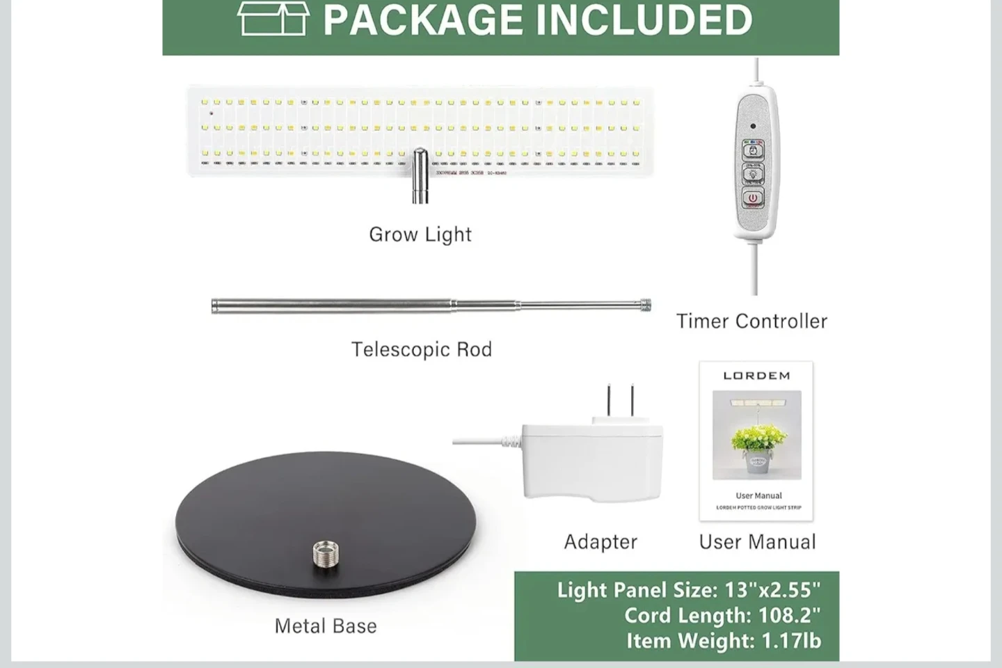 LED Grow Light Full Spectrum with Timer - photo 4