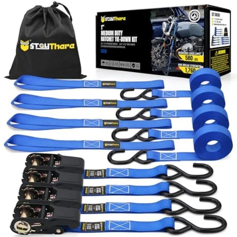 STOUThara Medium Duty Ratchet Tie-Down Kit