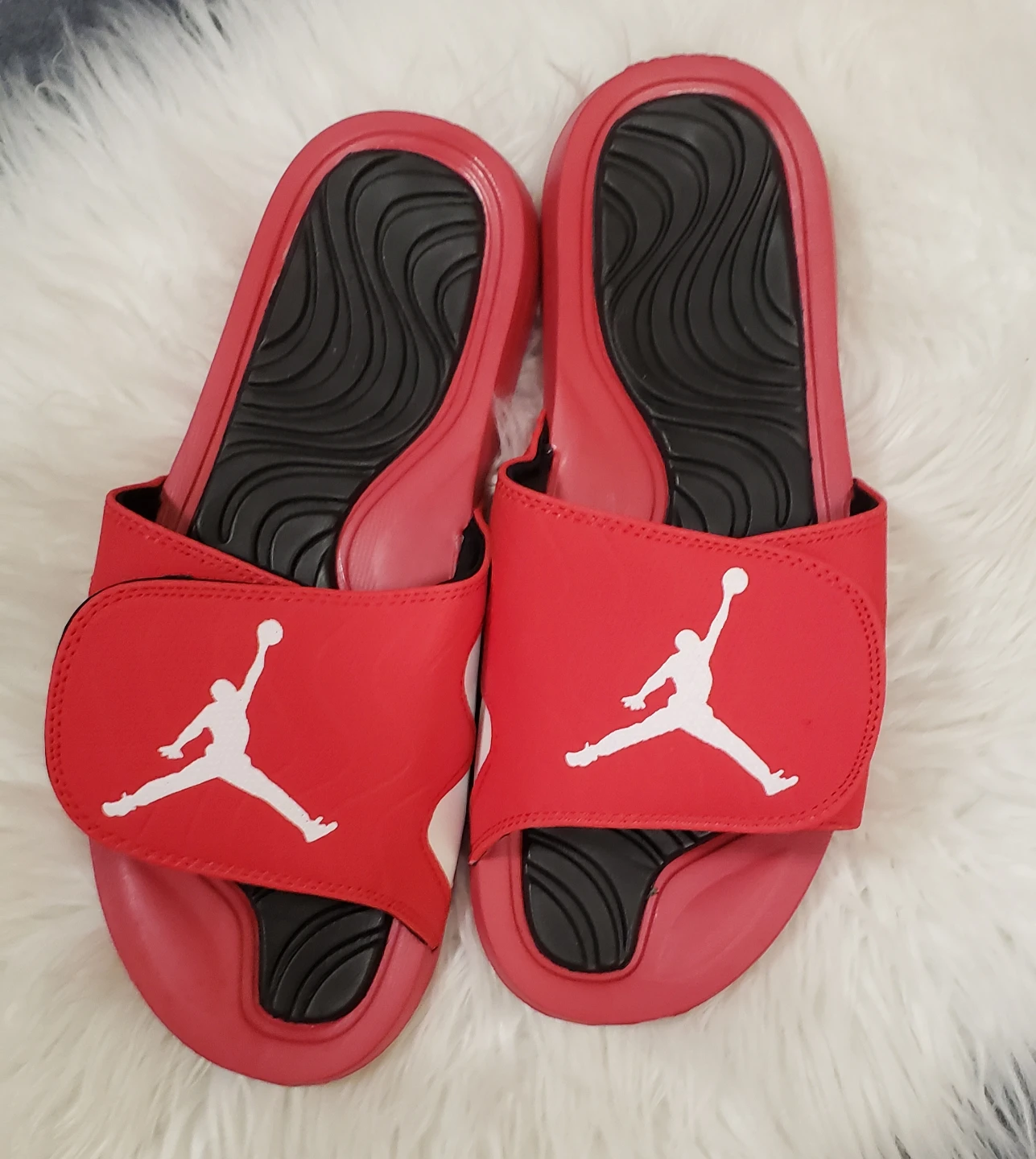 Brand new Mens Jordan Slippers Red Black White - photo 2