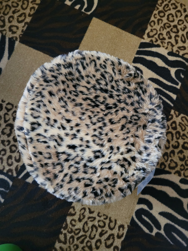 Faux Fur Leopard Print Ottoman - photo 2