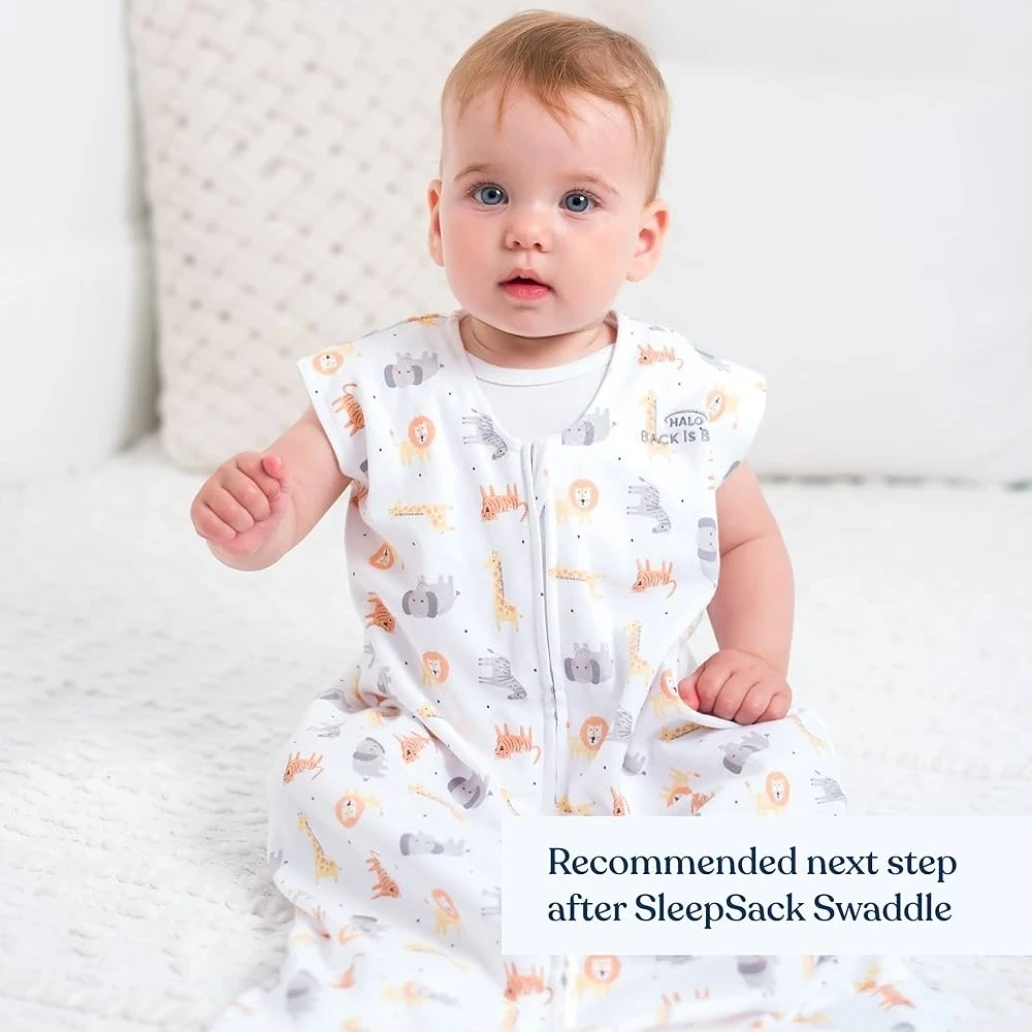 HALO SleepSack Wearable Blanket - White Animal Print - Medium - photo 2