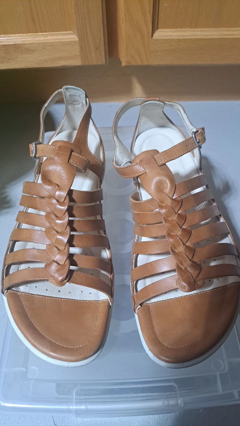 ECCO Women's Tan Leather Gladiator Sandals Size 41