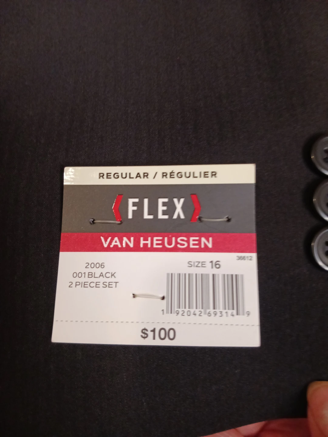 Van Heusen FLEX Black 2 Piece Suit Set Size 16 - photo 2
