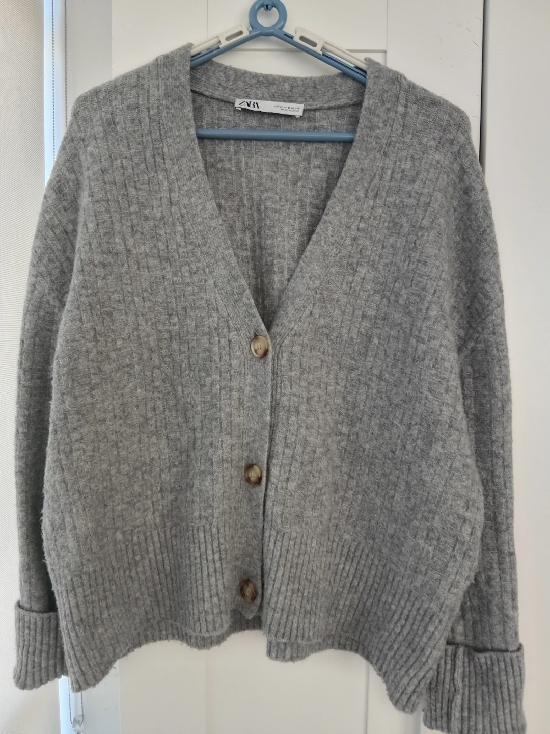 Zara Grey Cardigan Sweater Size M