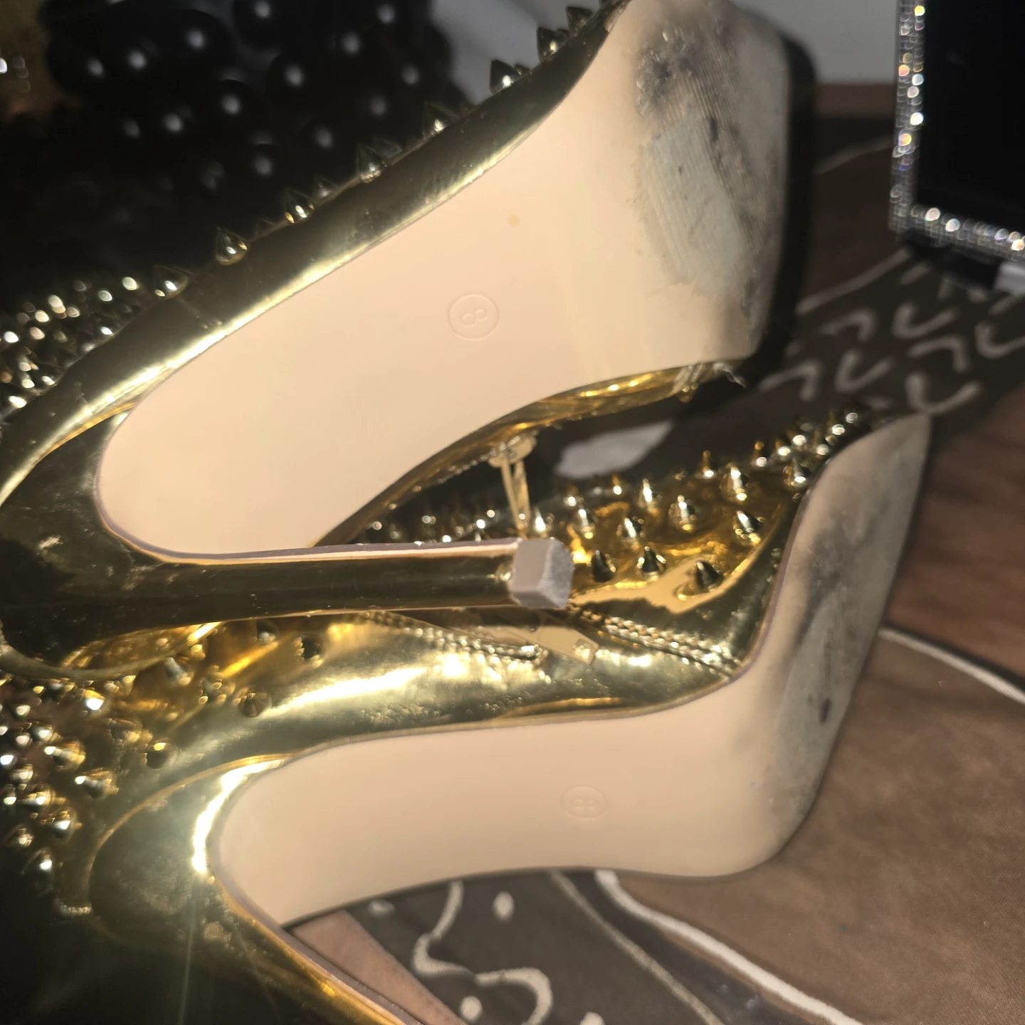 Gold Studded Ankle Boots