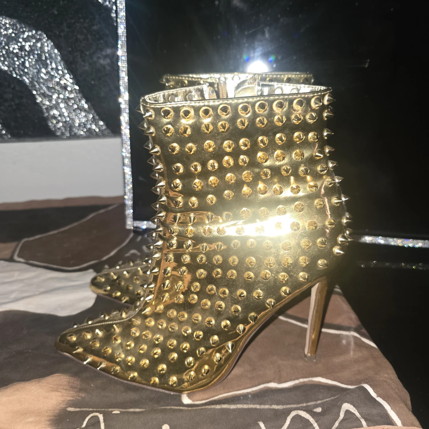 Gold Studded Ankle Boots - photo 4