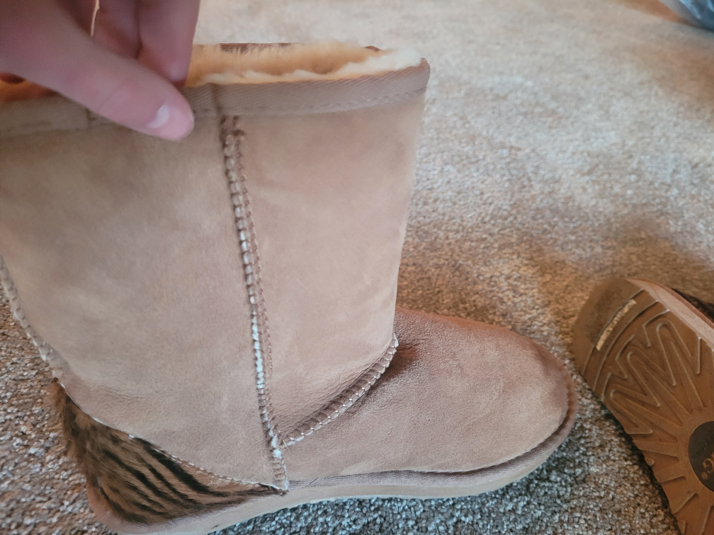 UGG Sheepskin Boots with Tiger Print Accent - photo 3