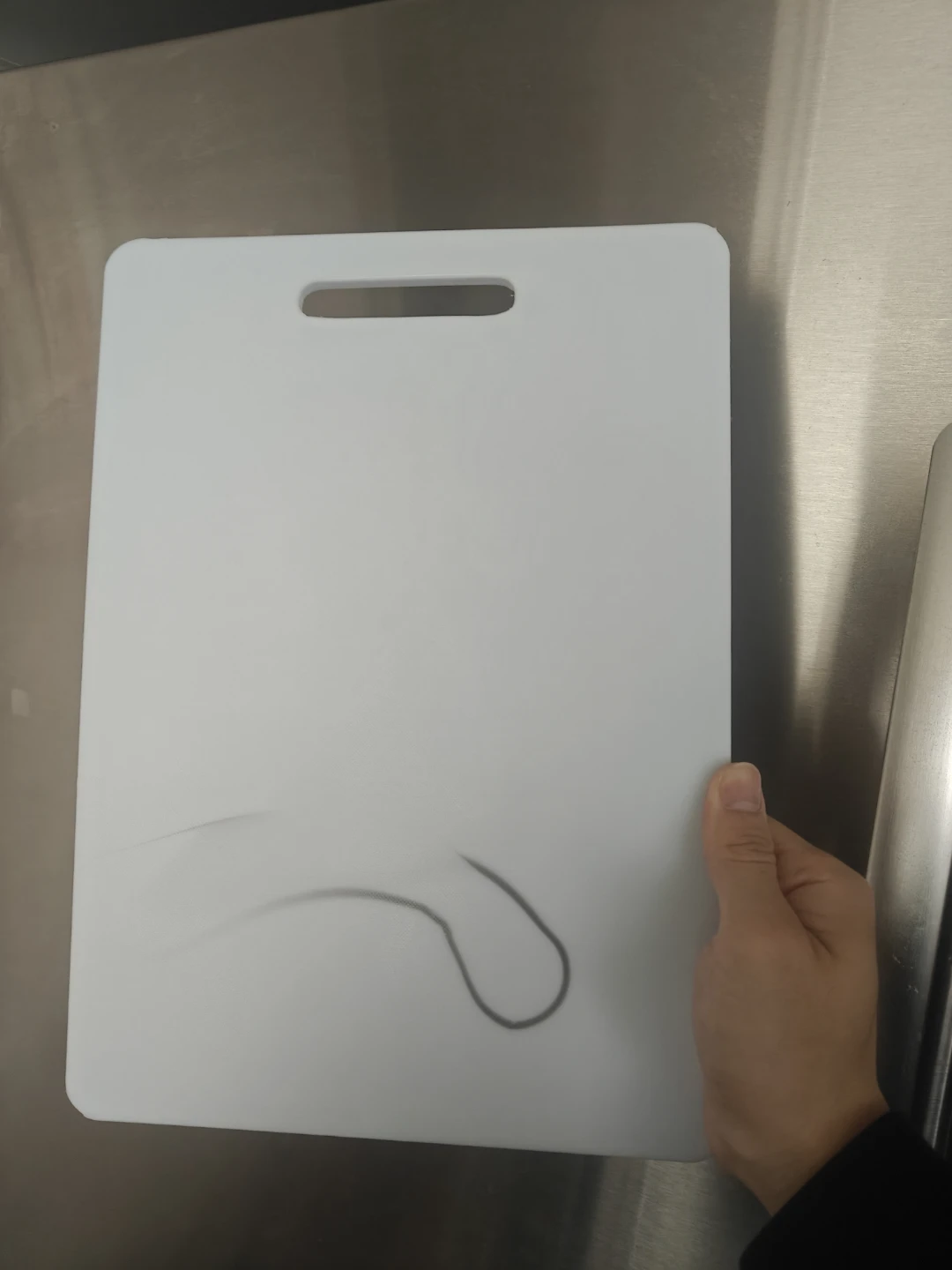 White Plastic Cutting Board with Handle