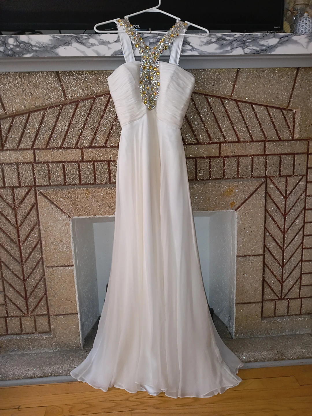 $35 Women's Sherrie Hill Sz. 4 Reg. Ivory 100% Silk Evening Gown - photo 2
