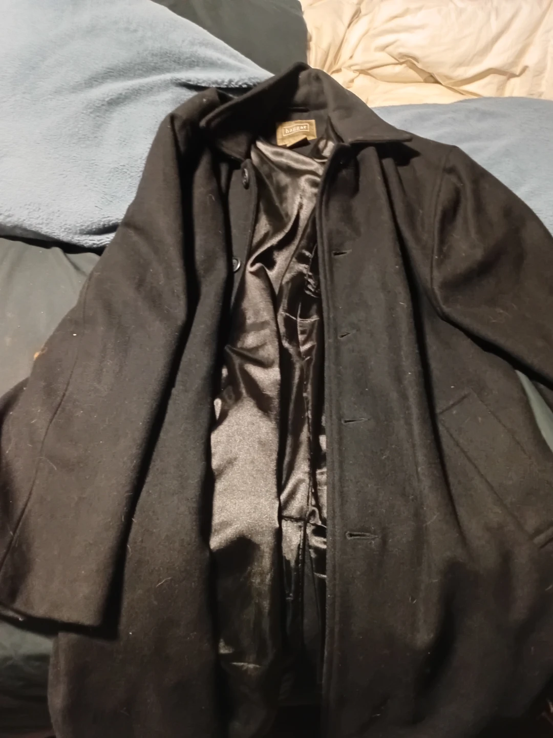 Haggar Generations Wool Blend Coat - Black - Size L