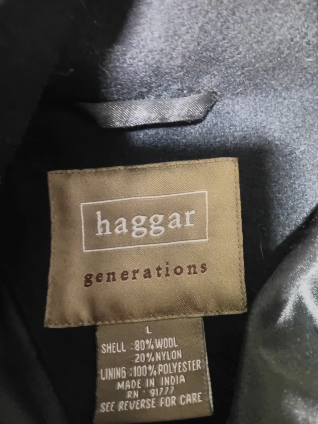 Haggar Generations Wool Blend Coat - Black - Size L - photo 2