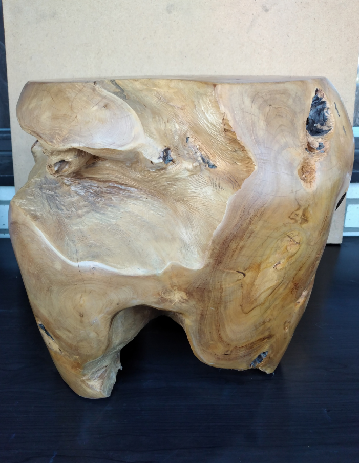 Natural Teak Wood Stump Side Table / Stool - photo 2