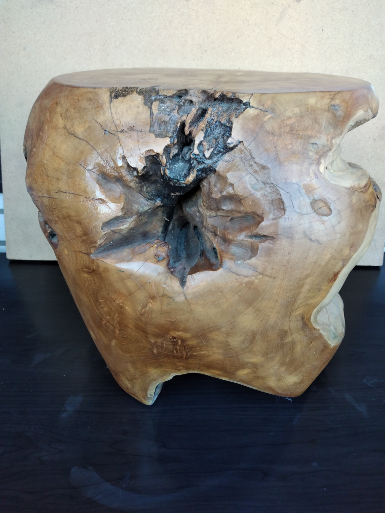 Natural Teak Wood Stump Side Table / Stool - photo 3