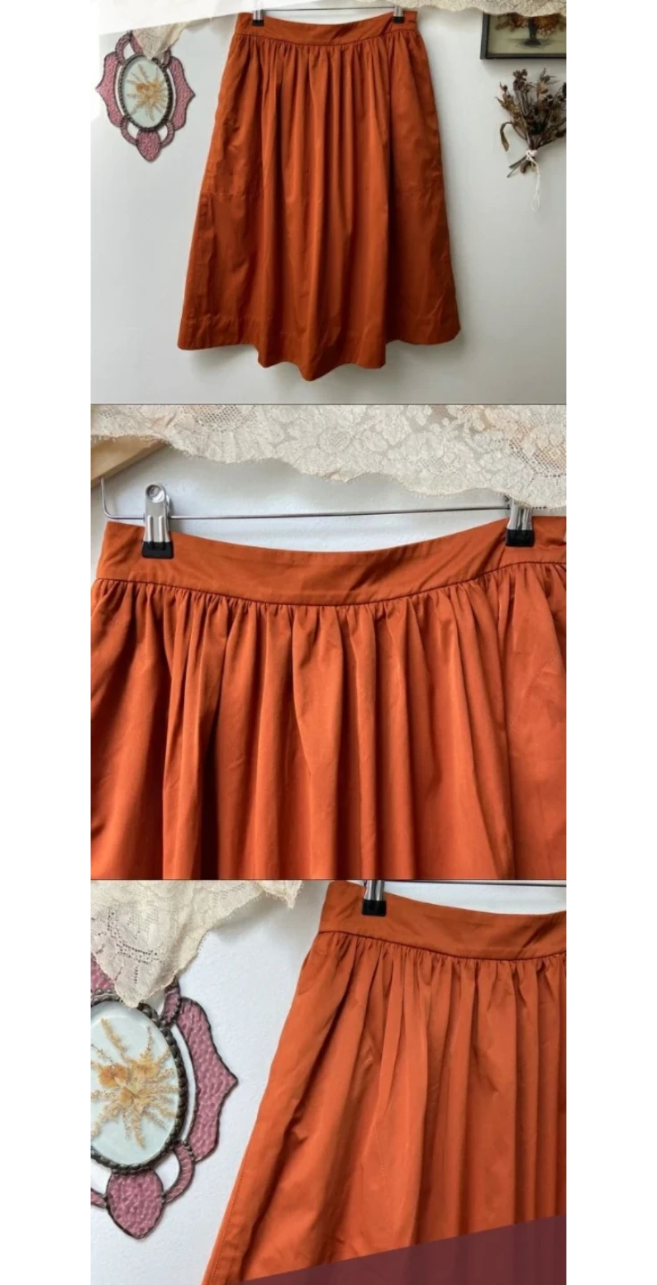 Zara Burnt Orange Midi Skirt (Medium) - photo 3
