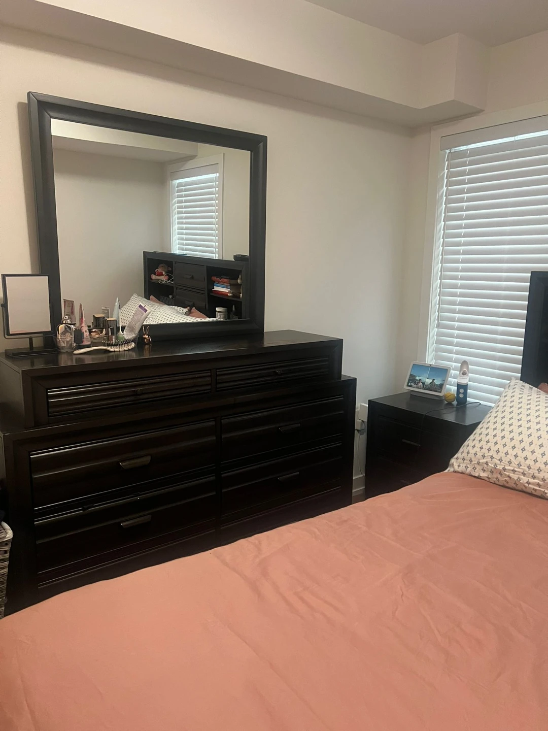 Black Bedroom Set with Headboard, Dresser, and Nightstand - photo 2
