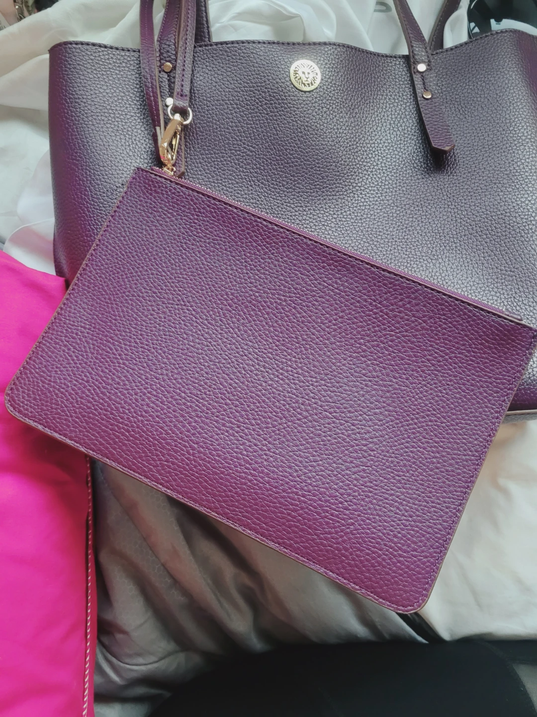 Anne Klein Tote Bag with Pouch - Purple - photo 3