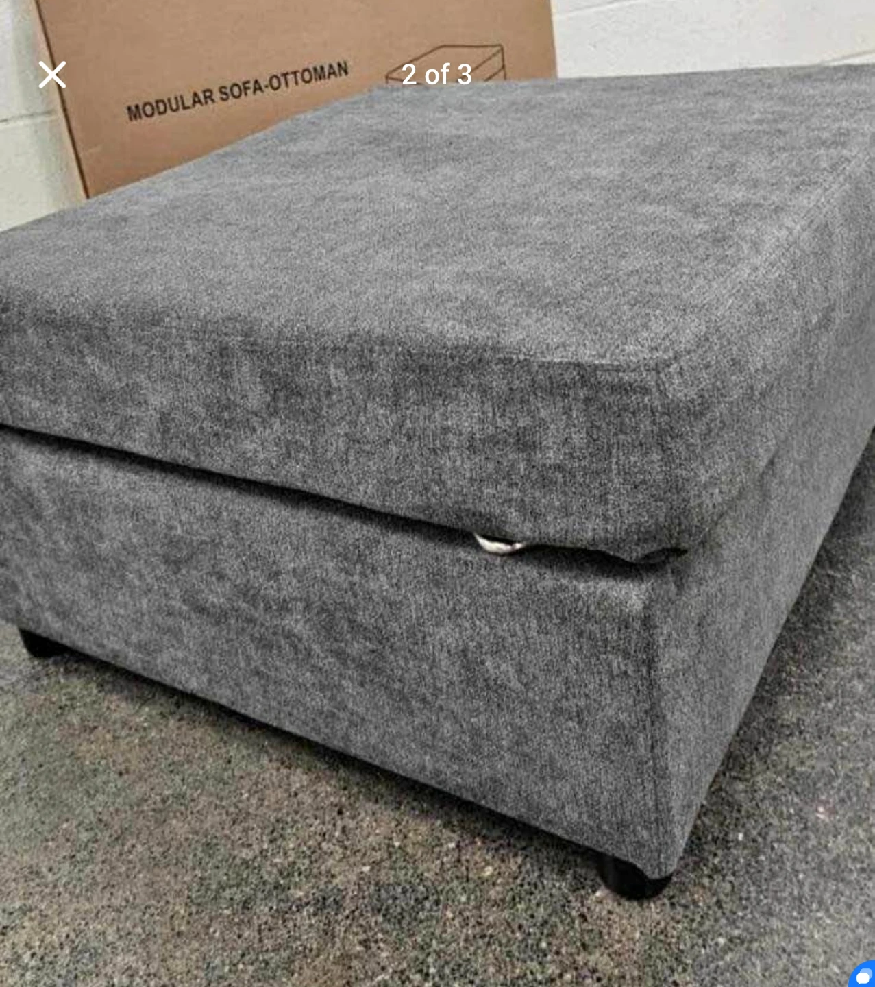 Grey Storage Ottoman Footrest - photo 3