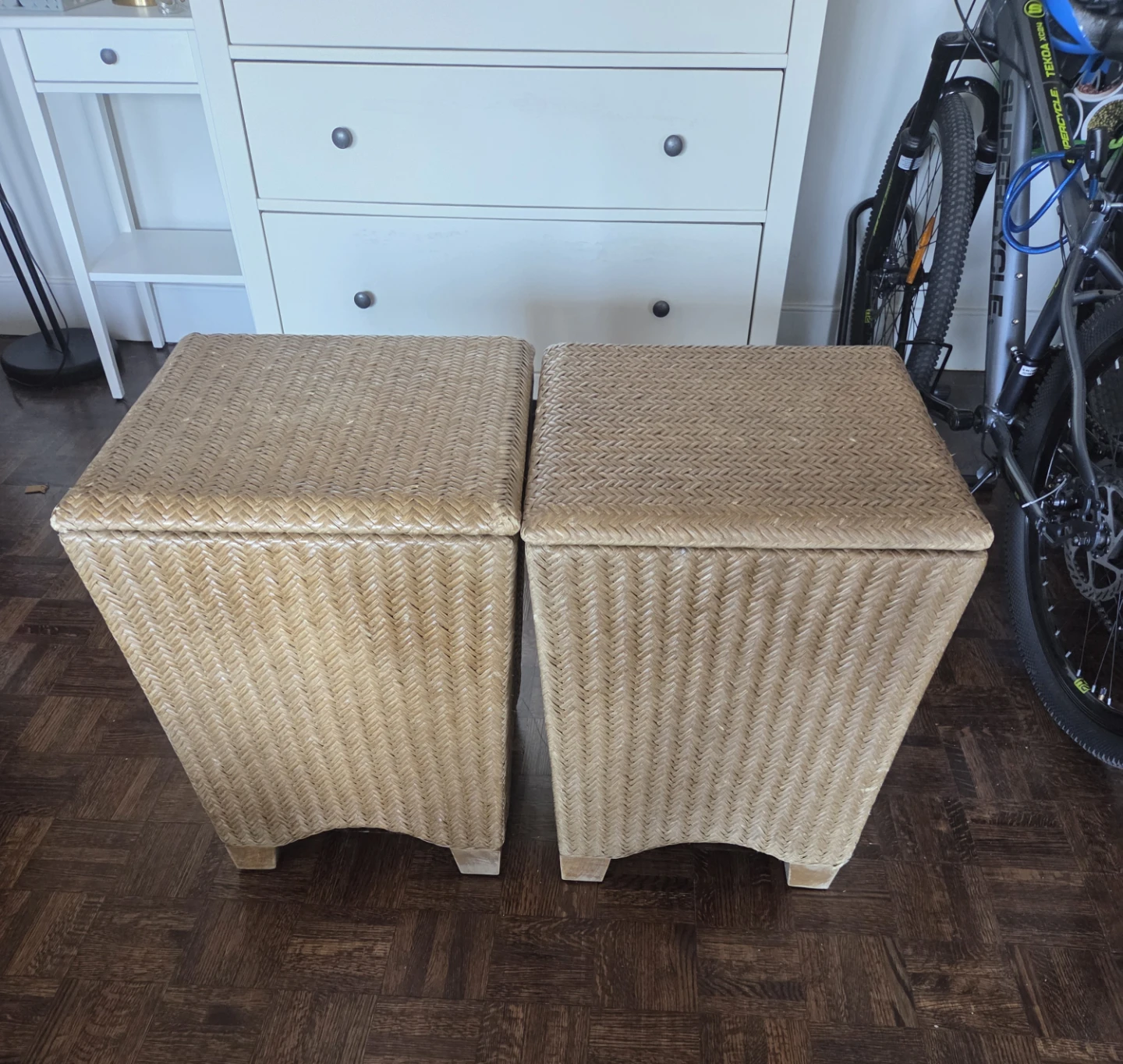 Wicker Storage Ottomans - Set of 2 - photo 2