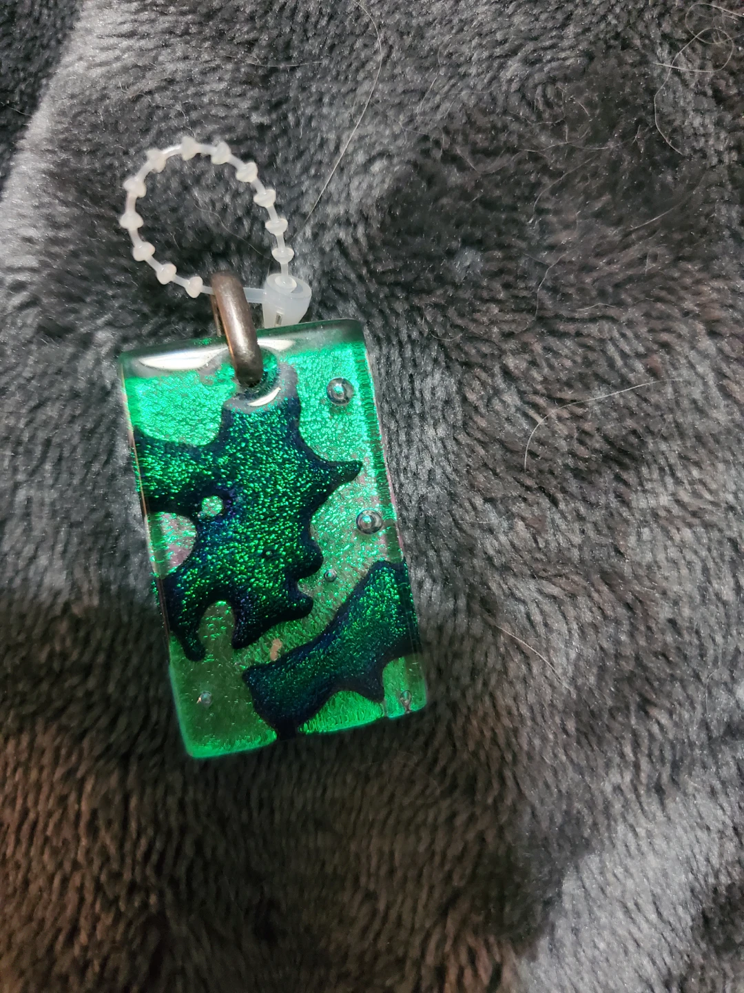 Handmade Green Sparkle Bat Pendant