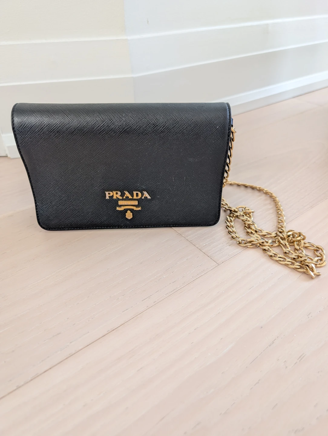 Prada Black Saffiano Leather Chain Bag