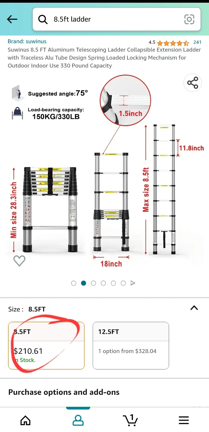 8.5ft Extendable Ladder *new - photo 3