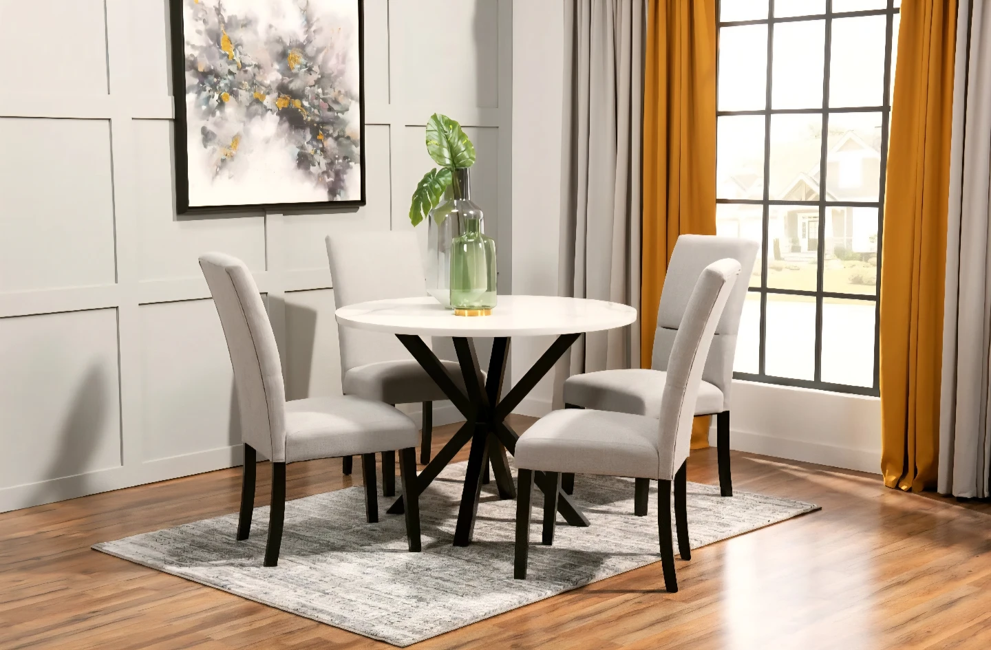 Round Dining Table Set with 4 Chairs - photo 4