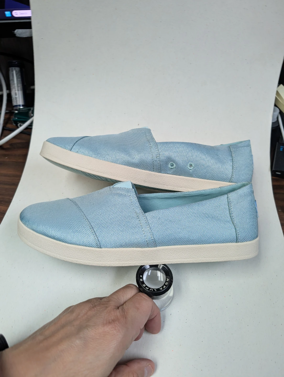 TOMS Light Blue Canvas Slip-On Shoes - photo 3