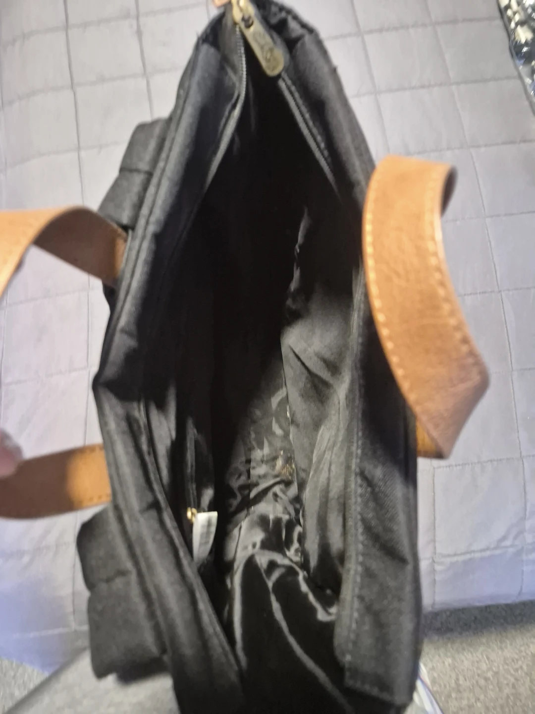 Thirty-oneBlack Canvas Backpack with Tan Leather Accents - photo 3