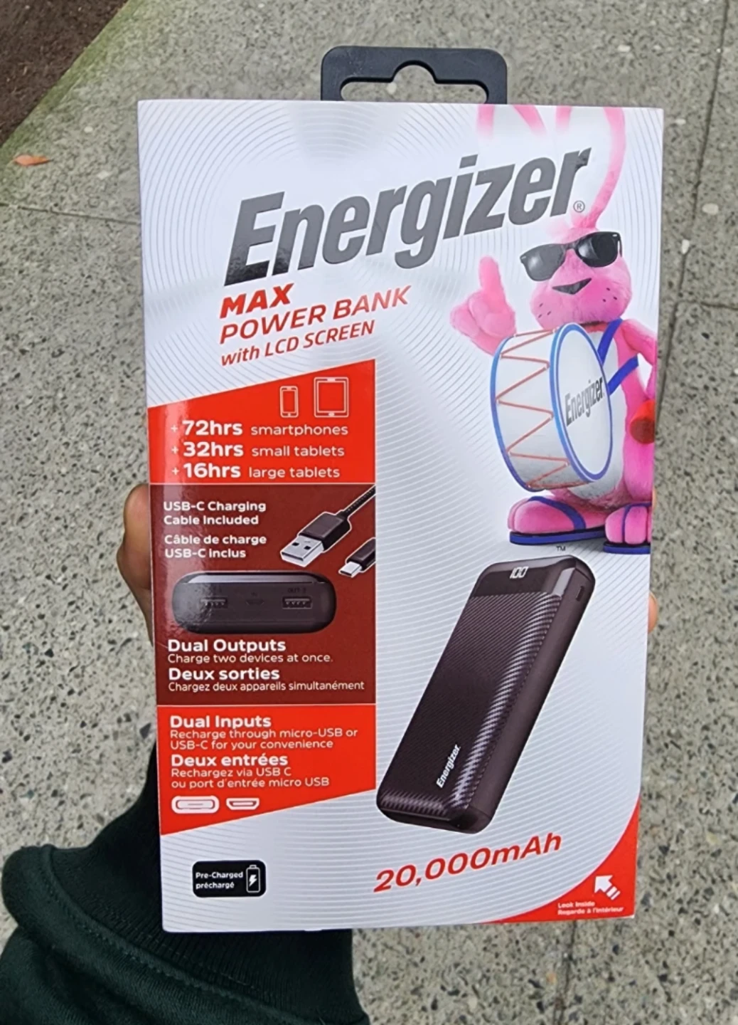Energizer MAX 20,000mAh Power Bank with LCD Screen