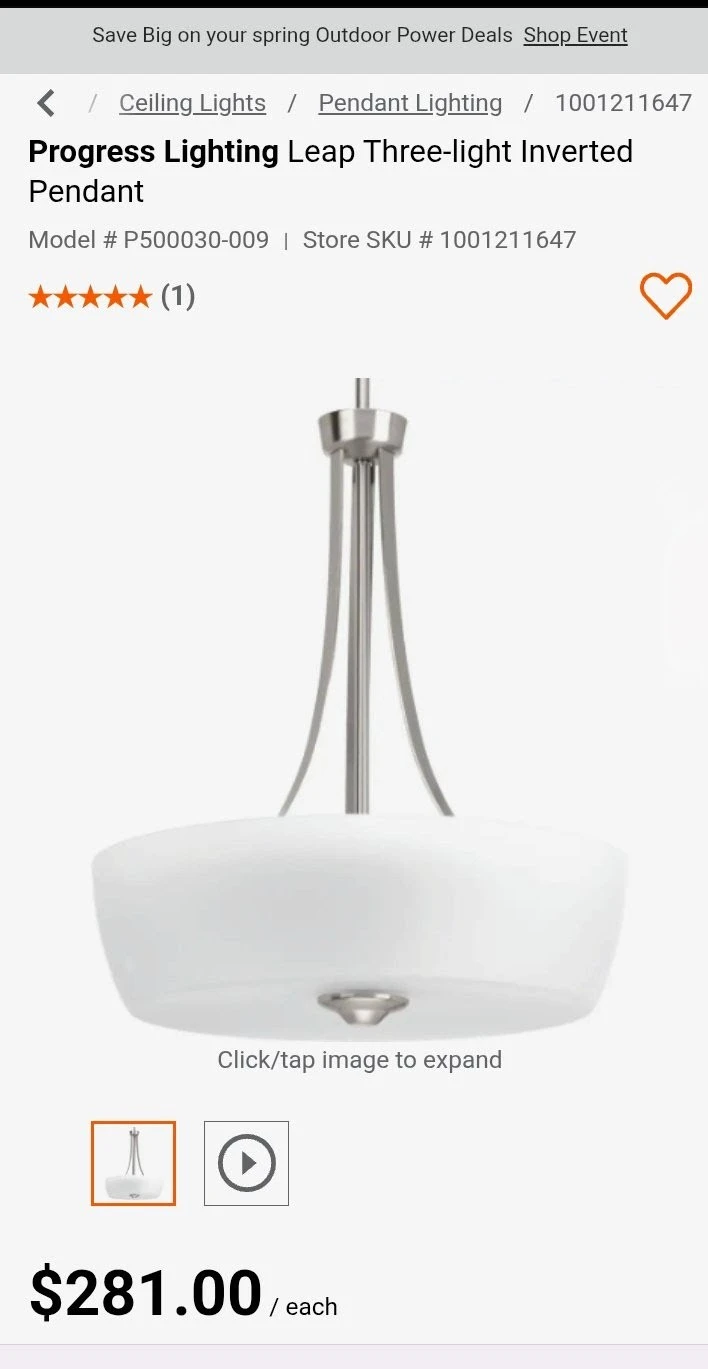 Progress Lighting Leap Three-light Inverted Pendant - photo 3