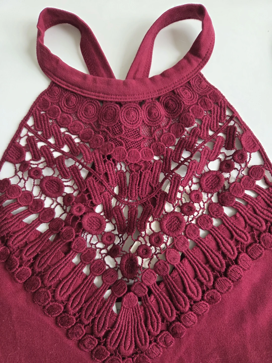 Girl Cropped Halter Top with Lace Detail - photo 2