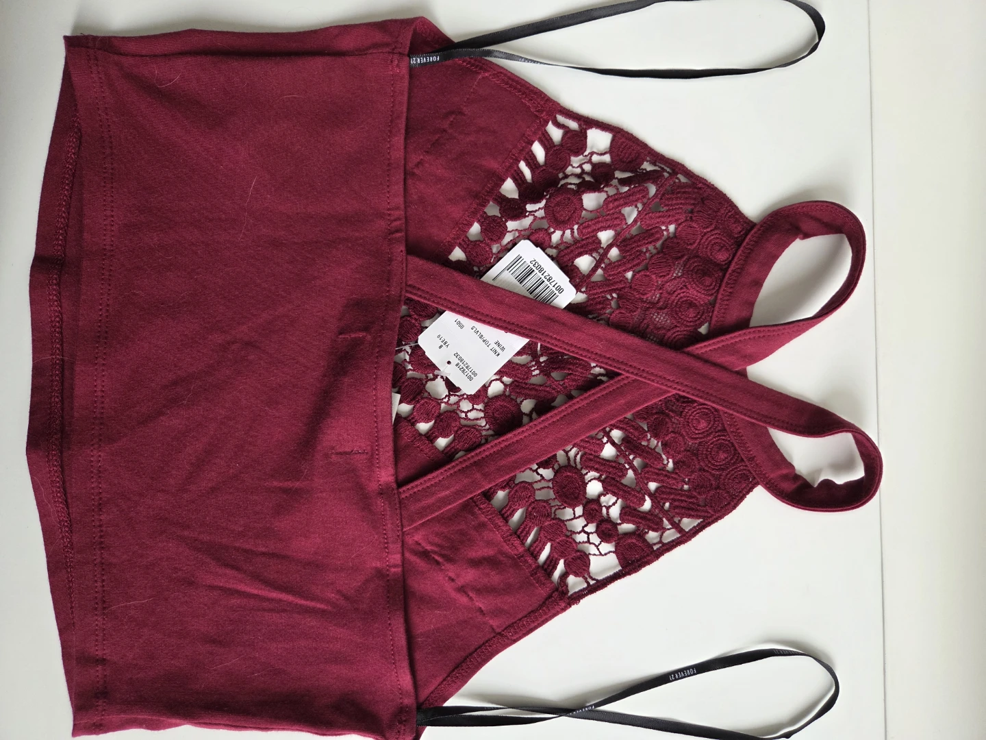 Girl Cropped Halter Top with Lace Detail - photo 3