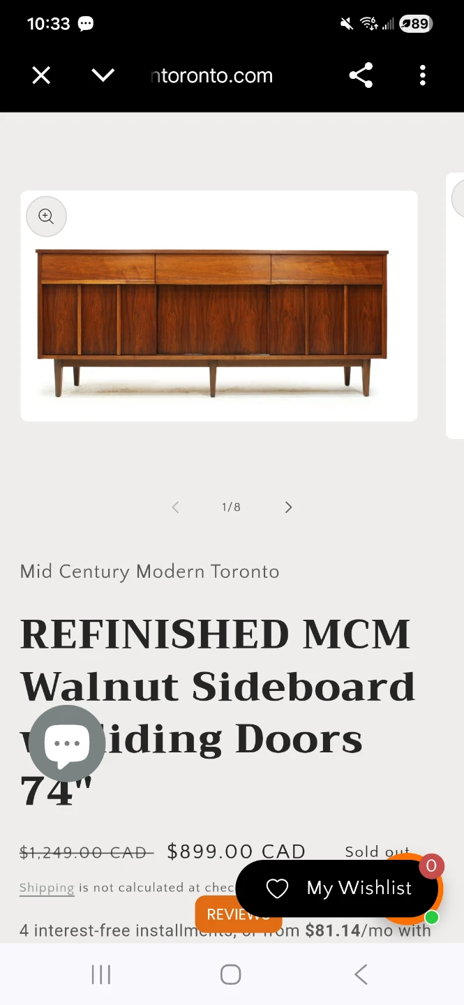 Original MCM Walnut Sideboard - 74" - photo 2