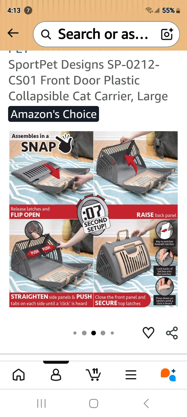 SportPet Designs Collapsible Plastic Cat Carrier - photo 3