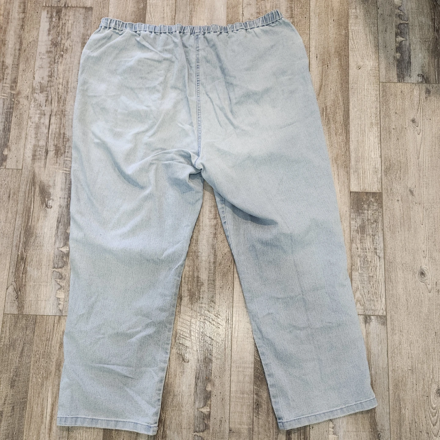 Women's Light Wash Denim Elastic Waist Pants Size Medium - photo 2