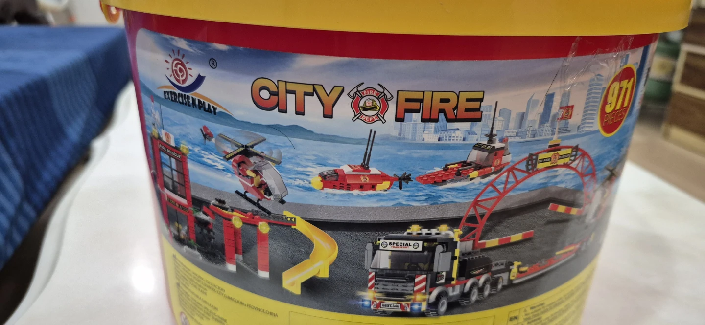 City Fire Building Blocks Set - 971 Pieces