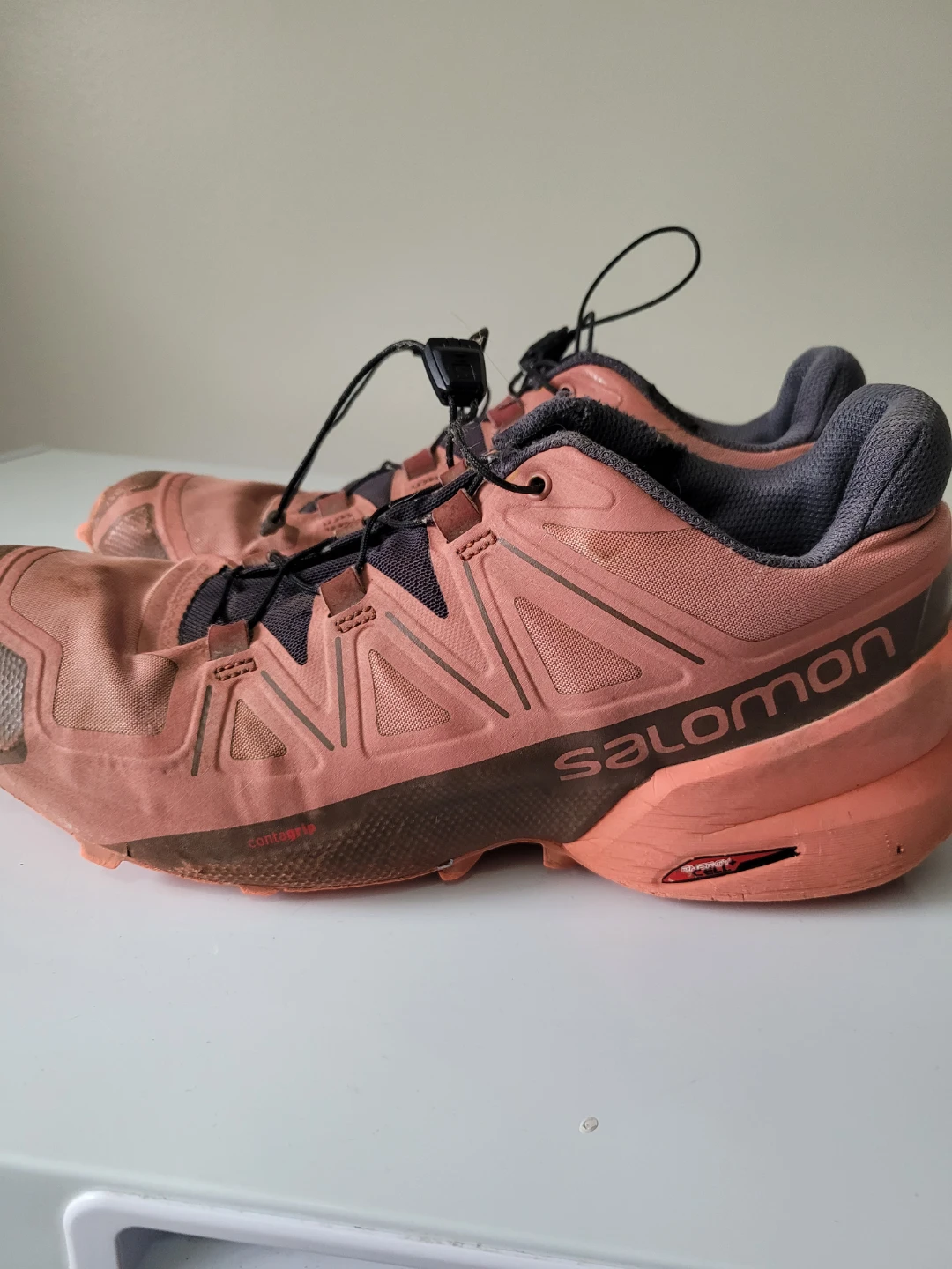 Salomon Speedcross Trail Running Shoes - Coral/Grey