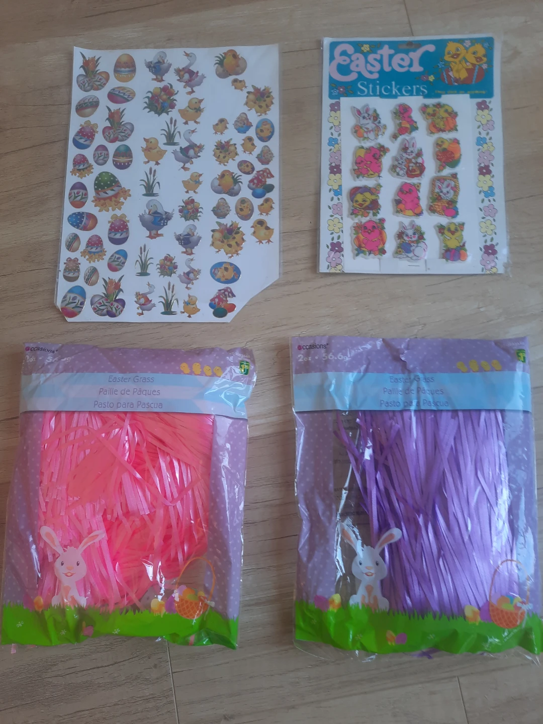 Easter Stickers and Easter Grass