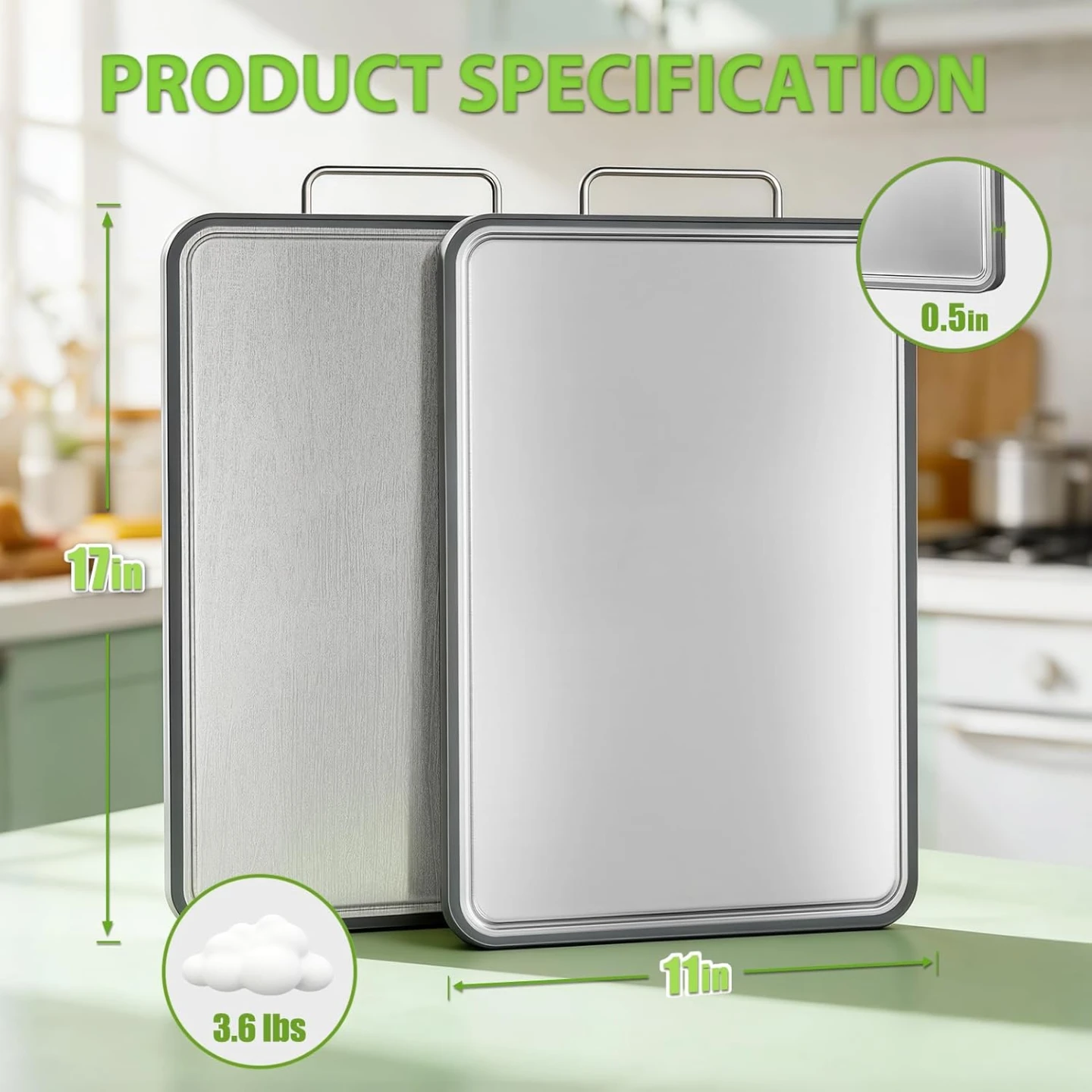 NEW 304 Stainless Steel Cutting Board (17x11") - photo 4