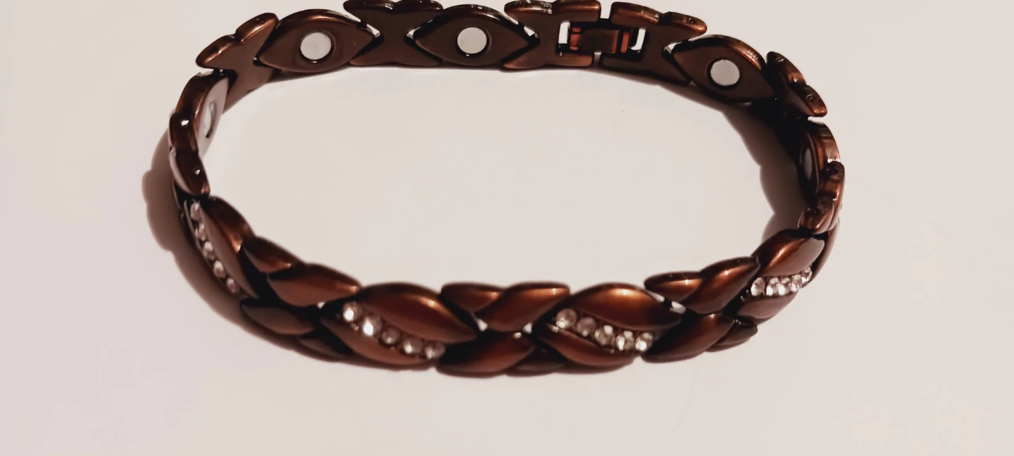 New!! Copper Magnetic Bracelet with Rhinestones - photo 2