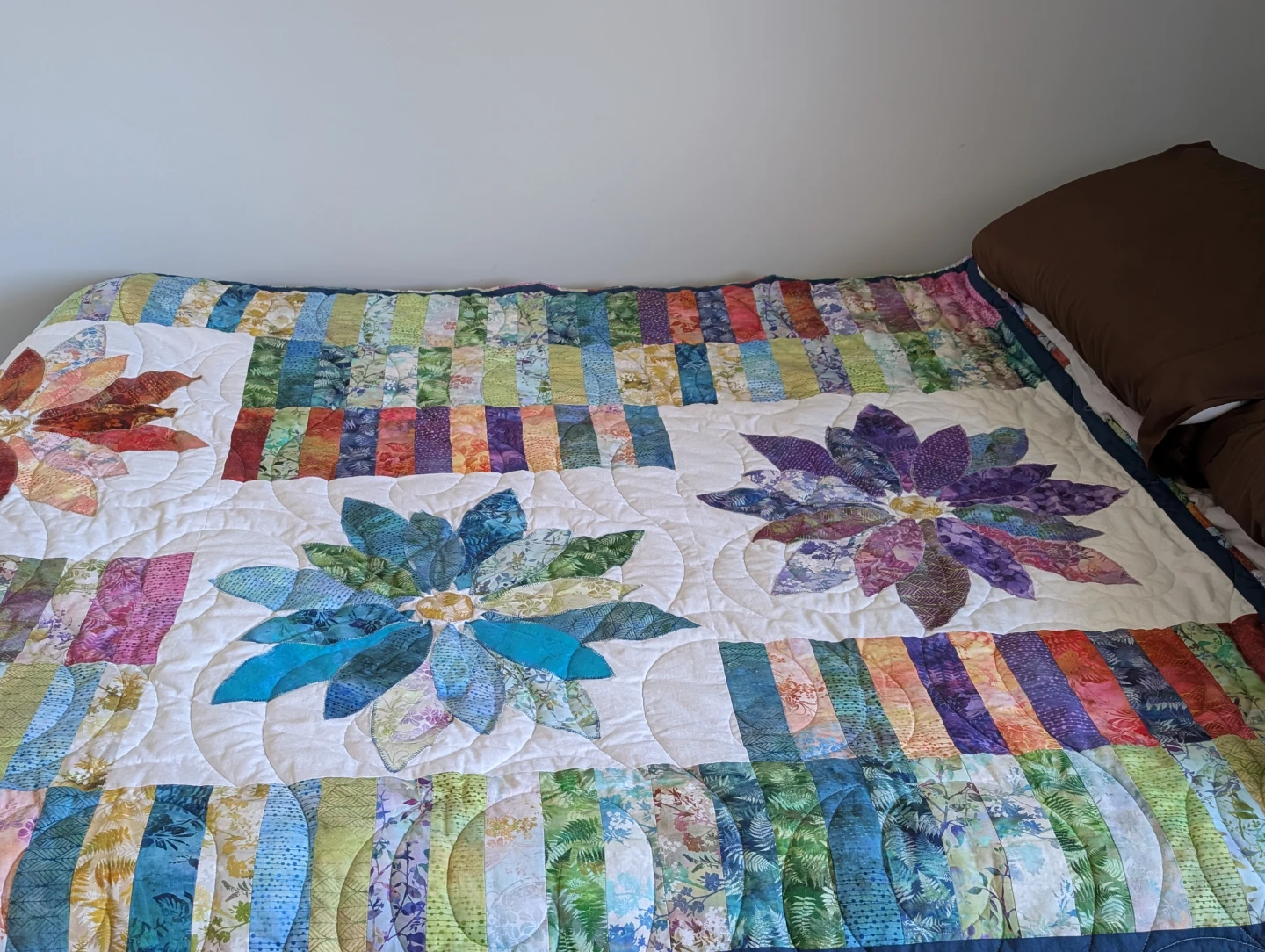 Handmade Quilt Floral Design - photo 2