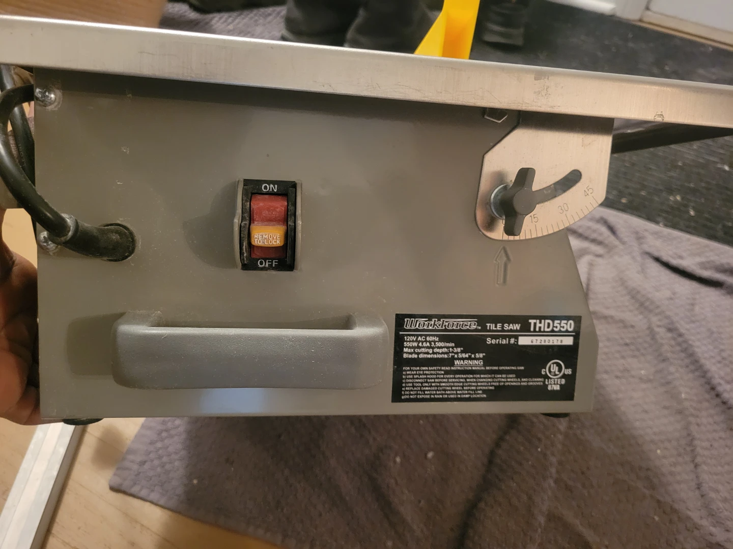 Workforce 7" Wet Tile Saw THD550 - photo 5