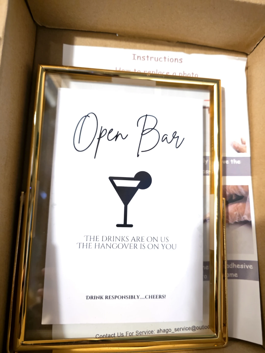 Gold Metal Frame with Event Signs