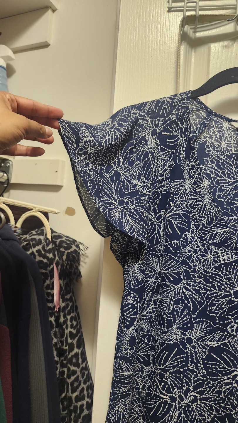 H&M Women's Blue Floral Print Blouse - Size 10 - photo 3