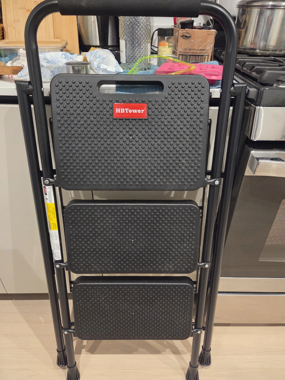 HB Tower 3-Step Folding Step Stool Ladder