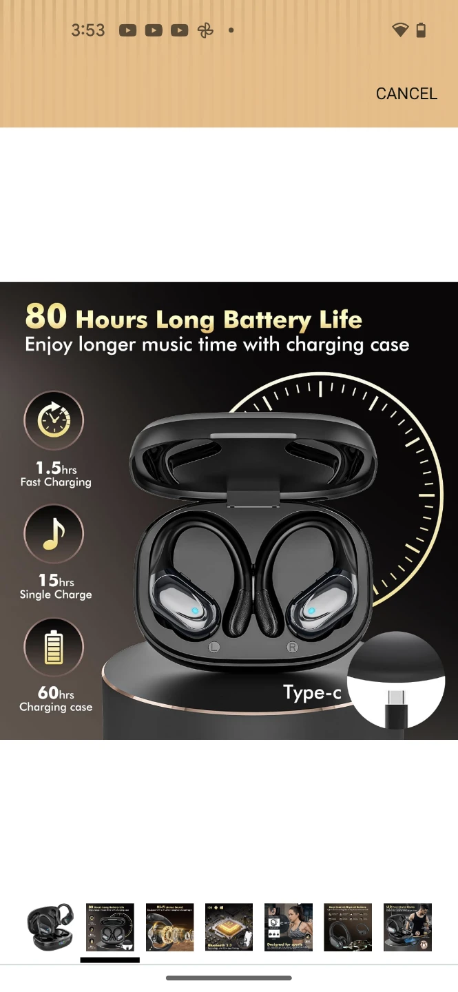 HAOYUYAN Wireless Earbuds Bluetooth 5.3 IPX7 Waterproof - photo 2
